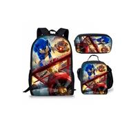 Pack 3-en-1 Sonic Unisexe : Sac à Dos + Trousse + Sac Repas (Modèle SD6883) - Multicolore