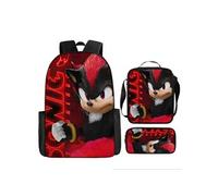 Pack 3-en-1 Sonic Unisexe : Sac à Dos + Trousse + Sac Repas (Modèle SD6885) - Multicolore