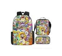 Pack 3-en-1 Super Mario : Sac à Dos + Trousse + Sac Bandoulière (Modèle SD7002) - Multicolore Multicolore G