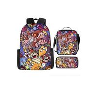 Pack 3-en-1 Super Mario : Sac à Dos + Trousse + Sac Bandoulière (Modèle SD7004) - Multicolore Multicolore G