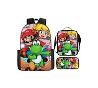 Pack 3-en-1 Super Mario : Sac à Dos + Trousse + Sac Bandoulière (Modèle SD7007) - Multicolore