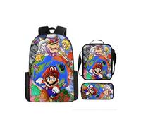 Pack 3-en-1 Super Mario : Sac à Dos + Trousse + Sac Bandoulière (Modèle SD7008) - Multicolore