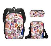 Pack 3-en-1 Taylor Swift : Sac à Dos + Trousse + Sac Bandoulière (Modèle SD9896) - Multicolore