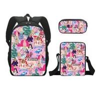 Pack 3-en-1 Taylor Swift : Sac à Dos + Trousse + Sac Bandoulière (Modèle SD9899) - Multicolore