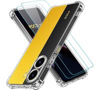 Pack 3-En-1 Xiaomi Poco X7 Pro 5g : Coque Tpu Transparente Anti-Choc (Coins Airbag, Bords Surélevés) + 2 Verres Trempés + Kit De Pose