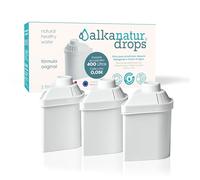 Pack 3 Filtres Alkanatur 400L par Filtre - Eau Alcaline Purifiée Réduit Chlore & Métaux Lourds - Antioxydants Naturels Filtres Sans BPA Compatibles Carafe Filtrante Alkanatur - Longue Durée Écologique