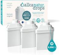 Pack 3 Filtres Carafe Filtrante Alkanatur 400L Sans BPA | Charbon Actif Noix Coco Eau Alcaline 400 Litres Élimine Chlore Métaux Lourds Sans BPA Fabrication Espagnole