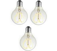 Pack 3 grandes ampoules LED Déco filament Spirale Flower E27 G