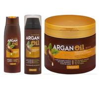 Pack 3 - Ligne Argan Oil - Shampooing 400 ml + Masque Pot 400 ml + Masque sans rinçage 150 ml - Pack 3. Deliplus