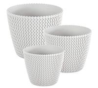 Pack 3 MACETAS REDONDAS PROSPERPLAST 5X8X11,5 L SPLOFY DE PLASTICO en Color Blanco