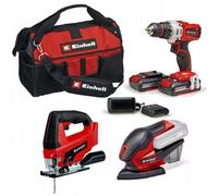 Pack 3 machines 18V + 2 batteries 2 Ah + chargeur + sac de transport EINHELL