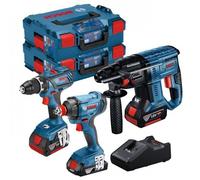 Pack 3 machines GSR/GDX/GBH/ + 3x4,0Ah L-BOXX - 0615990M0V BOSCH