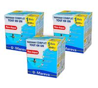 Pack 3 mois traitement Mareva REV-AQUA 4 en 1 piscine 30 à 60m³