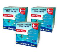 Pack 3 mois traitement Mareva REV-AQUA 4 en 1 piscine 60 à 90m³
