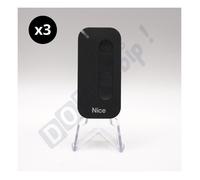 Pack 3 NICE MyGo2 - Télécommande 2 canaux noir pour Portails/Garage - 433 92MHz - Remplace FLOR-S ONE et FLORE