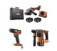 Pack 3 outils 18V + 2 batteries 4Ah, chargeur et coffret - FR18-AEG-3BL-402MB AEG Powertools