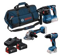 Coffret d'outils sans fil BOSCH (GSR 18 V-65 + GBH 18 V-22 + GWS 18 V-8, 2 x GBA 18 V 4,0 Ah, GAL 18 V-4, M-BAG, boîte) 0615A50094