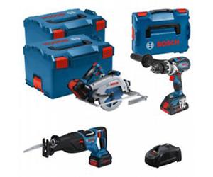 Pack 3 outils 18V BOSCH : GSB 18V-110C + GKS 18V-68GC + GSA 18V-28 + 1 batterie 4,0 Ah (ProCORE) + 2 batteries 5,5 Ah (ProCORE) + GAL 1880CV (L)