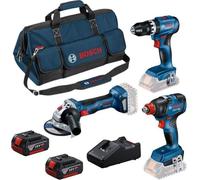 Pack 3 Outils 18V GSB/GDX/GWS -BOSCH - avec 2 batteries 5.5AH - chargeur - sac - 0615990N31