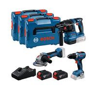 Bosch Kit 18V Professionnel - GSR 18V-65 + GBH 18V-22 + GWS 18V-8, 2x 5,0Ah + GAL18V-40 + 3x L-BOXX 136