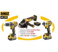 Outil multifonction et mini-outil De Walt Dewalt - pack de 3 machines 18v 5ah li-ion dcd796 + dcg405 + dcf887 - dck384p2t