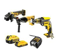 Kit 3 outils 18 Volts : DCF620 - DCH133 - DCG405 - DEWALT - avec 2 batteries 2,0 et 4,0 Ah 18V - chargeur - sac - DCK308DM