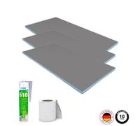 Pack 3 panneaux de construction WEDI 125 x 60 x 0,6 cm + colle polymere étanchéité 610 + bande d'armature collante