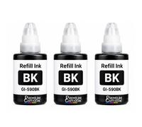 Pack 3 Recharge encre GI-490 GI-590 compatible pour Canon Pixma G1400 G1500 Noir Haute capacité 6000 pages