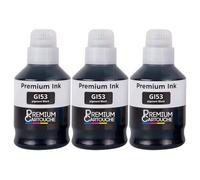 Pack 3 Recharge encre GI-53BK compatible pour Canon PIXMA G550 G650 Noir Haute capacité 3800 pages