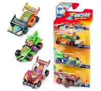 Pack 3 T-Racers Mix ´N Race - Pack de 3 Voitures à Collectionner. Chaque Voiture Peut être personnalisée en changeant, l’Avant, l’arrière ou Les Roues. Pack 1 sur 4
