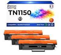 Pack 3 Toner TN1150 TN 1150 TN-1150 Compatible pour Brother DCP L1640W DCP L1642W DCP L1642WXL DCP L1660W HL L1240W HL L1242W HL L1242WXL Noir Haute capacité avec Puce 1000 Pages