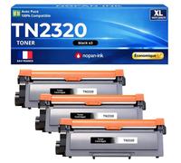 Pack 3 Toner TN2320 TN2310 compatible pour Brother Noir Haute capacité avec puce 2600 pages
