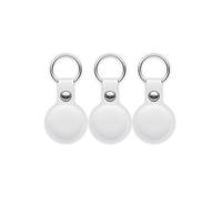 Pack 3 Tracker Porte Clés MiTag Si Cuir Find My Ultra Precis Mili Blanc