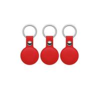 Pack 3 Tracker Porte Clés MiTag Si Cuir Find My Ultra Precis Mili Rouge
