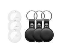 Pack 3 Tracker Porte Clés MiTag Si Cuir Apple Find My Mili Noir
