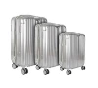 Pack 3 Valises Gigognes Rigides à Roulettes Gris Métallisé - VIAJAR