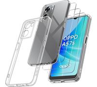 Pack 3 Verres Trempés 9h + Coque Tpu Souple Transparente Pour Oppo A57s - Protection Écran Hd Antitraces Antichoc