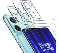 Pack 3 Verres Trempés Écran + 3 Protections Objectif Caméra Pour Oneplus Nord Ce 2 5g - 9h Anti-Rayures, 0,3 Mm, Haute Transparence, Sans Bulles, Compatible Coque