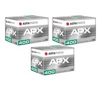 Pack 3 x AGFAPHOTO APX 400 Prof 135-36 | Noir Et Blanc, 35 mm, Lot De 3, 400 Iso, Large Gamme De Gris