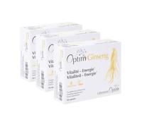 PACK 3 x Ginseng aphrodisiaque naturel pour homme érection 90 gélules - 3 mois | Complément Panax ginseng rouge de Corée cultivé en Belgique teneur élevée ginsenosides | Optim Ginseng