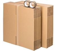 Pack 30 cartons à livres avec poignées + 2 adhésifs offerts