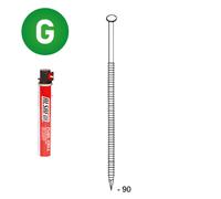 PACK 34° 3,1 X 90 ANNELÉE GALVANISÉE - 2200 POINTES + 2 GAZ - ASLAFIX - P3431906