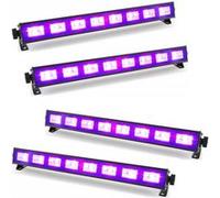 Pack 4 Barres à LED FLUO UV 9x1W se reflète sur tissus blanc Blanc G