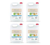 Pack 4 Bidons Body Milk Aloe Vera & Lait d’Amande 5L Intercabo - Hydratation Corps Douceur Longue Durée - Texture Fluide, Absorption Rapide & Format Économique