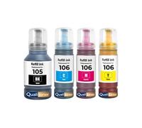 Pack 4 Bouteilles d'encre compatible pour Epson 105 106 Multicolore 26000 pages