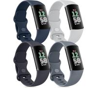 Pack 4 Bracelets Compatibles Avec Fitbit Charge 6/5 Pour Femmes Hommes, Bracelet de Remplacement Réglable (Small, Pack A)