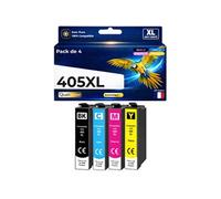 Pack 4 Cartouche 405XL VALISE compatible pour Epson Noir Cyan Magenta Jaune Haute capacité avec puce 1100 pages