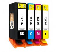 Pack 4 Cartouche 912XL 912 XL Compatible pour HP OfficeJet 8010 8012 8014 8014e 8015 8015e 8017 8022e 8024e 8025e Pro 8022 Noir Cyan Magenta Jaune Haute capacité avec Puce Anti Mise à Jour 825 Pages