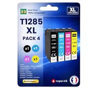 Pack 4 Cartouche Encre Renard 1285 Compatible pour Epson 305F 305FW 445W Noir Cyan Magenta Jaune Haute capacité avec Puce
