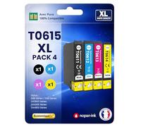 Pack 4 Cartouche T061 Compatible pour Epson D68 Noir Cyan Magenta Jaune Haute capacité avec Puce 400 Pages C13T06114012 Ourson